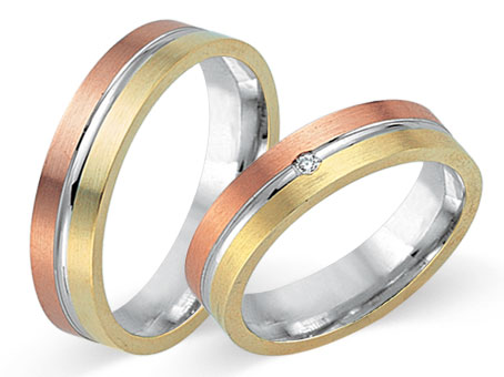 Trauringe 585 Tricolor