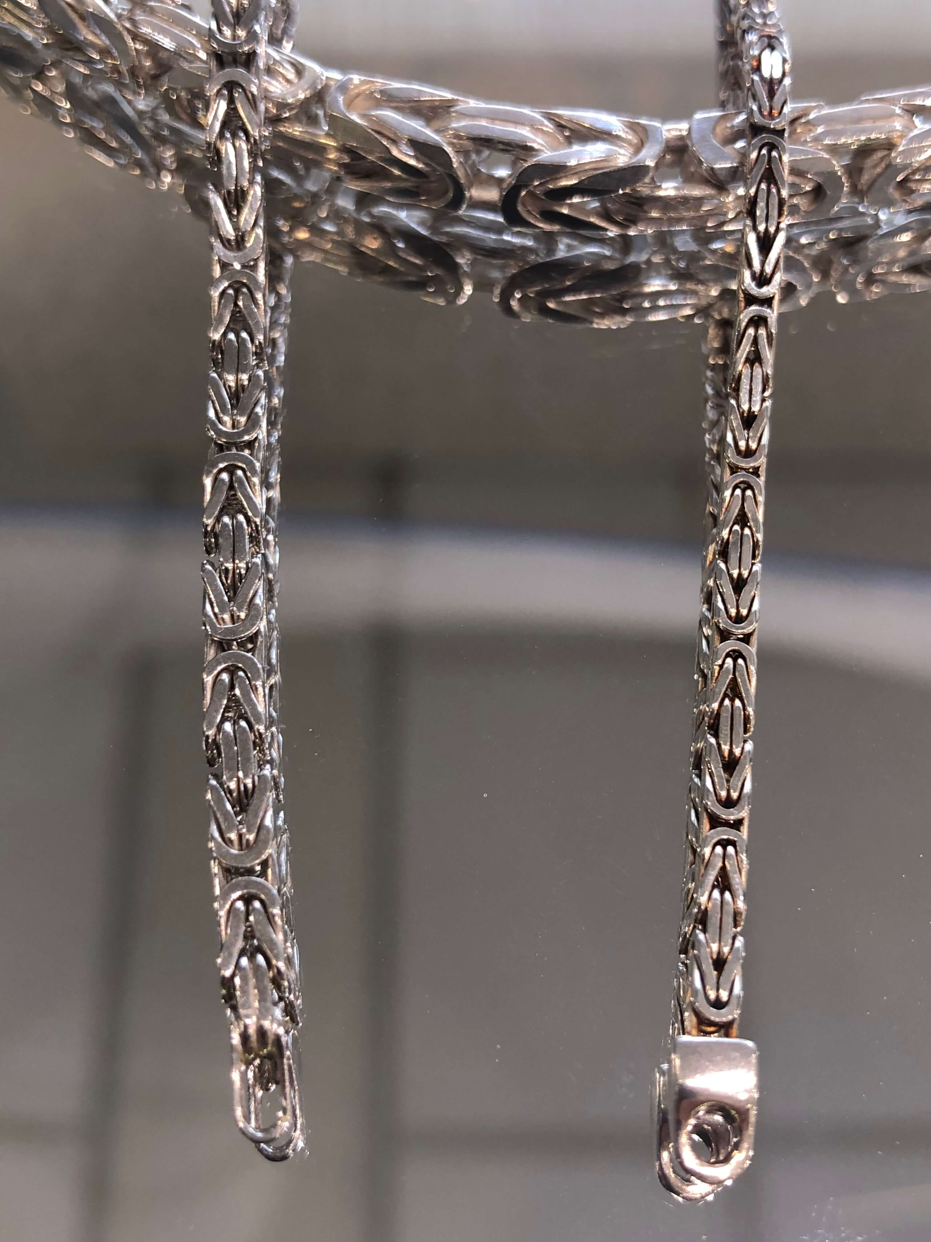 KKMM-22 Königskette 4mm 925 Sterling Silber Königs Kette Herren massiv Halskette Armband