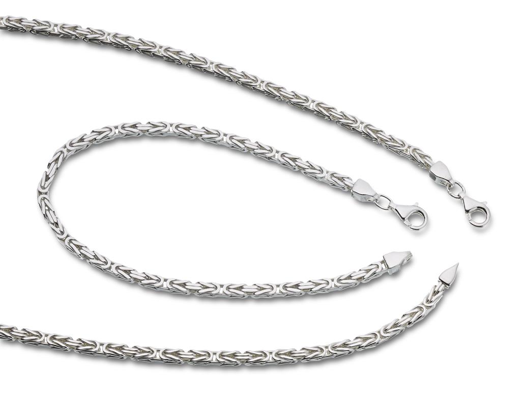 Königskette 925 Sterling Silber Königs Kette Herren massiv Halskette Armband 6mm