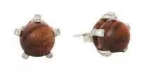 Ohrstecker Waidzeit silber rotes Sandelholz