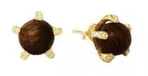 Ohrstecker Waidzeit gold Mooreiche