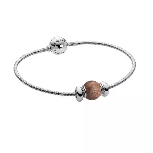 Silberarmband Waidzeit Starter Walnuss