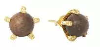 Ohrstecker Waidzeit gold Walnuss