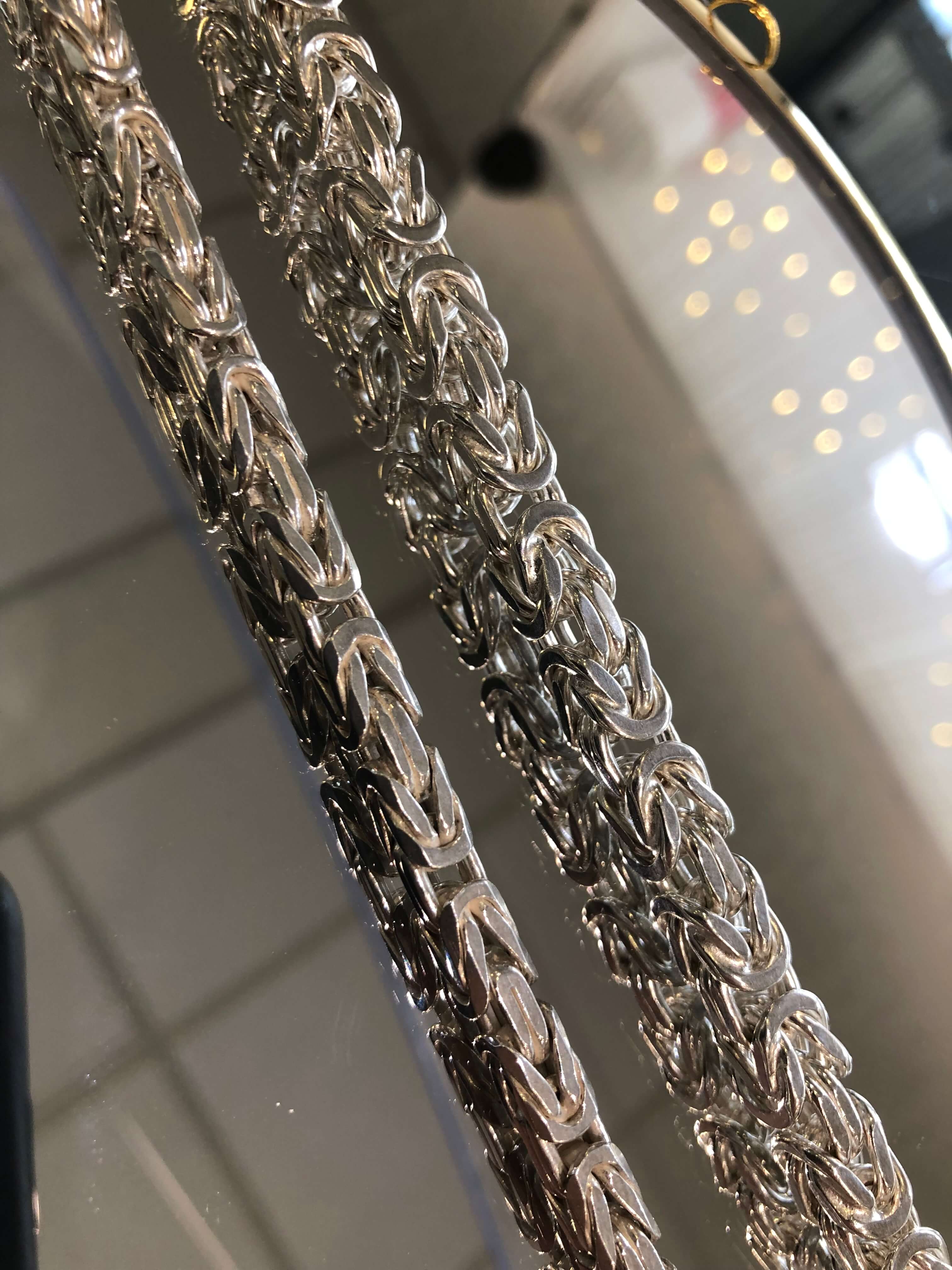 KKMM-20 Königskette 4mm 925 Sterling Silber Königs Kette Herren massiv Halskette Armband