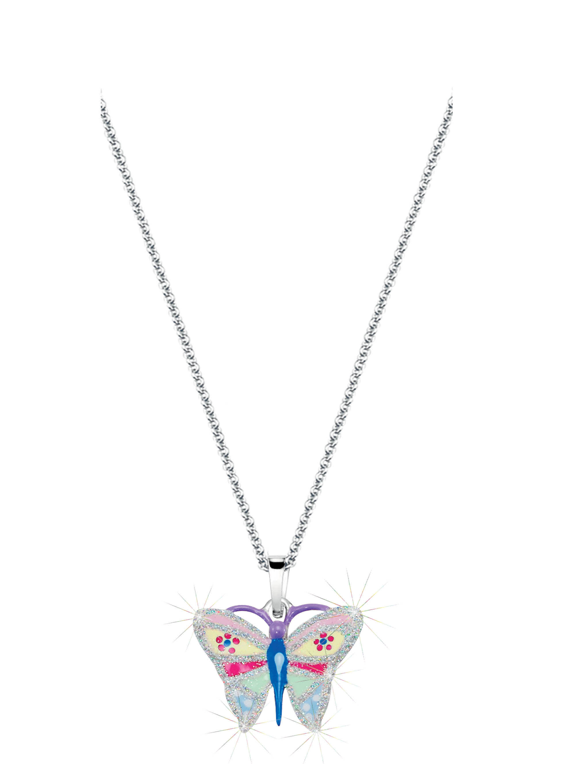 KETTE MIT ANHÄNGER SCHMETTERLING lila 925 Sterling Silber