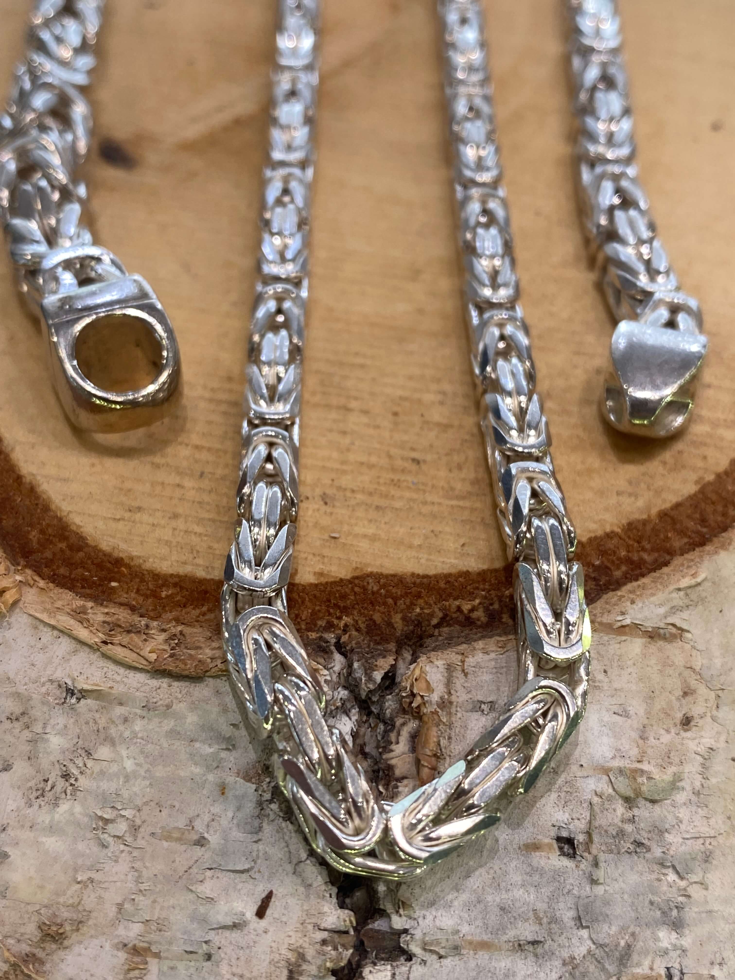 Königskette 925 Sterling Silber Königs Kette Herren massiv Halskette Armband 6mm