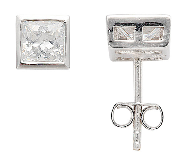 os114532 Zarge Ohrstecker aus Silber mit Zirkonia