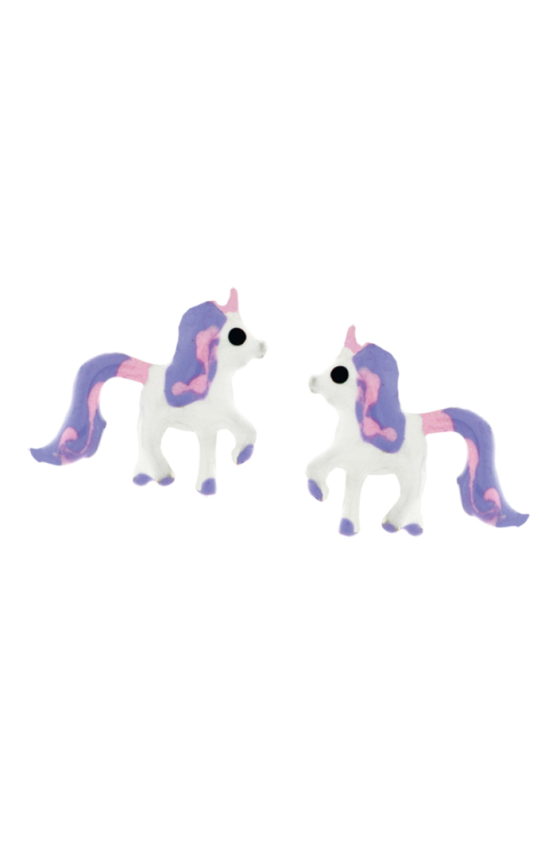 OHRSTECKER EINHORN EMAILLE 925 Sterling Silber
