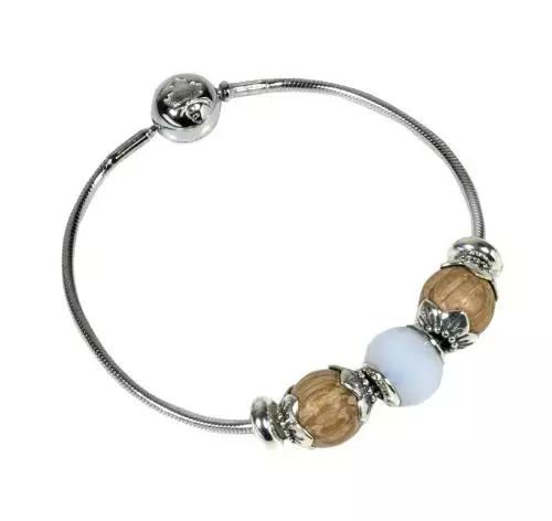 Silberarmband Waidzeit Barrique perlweiss