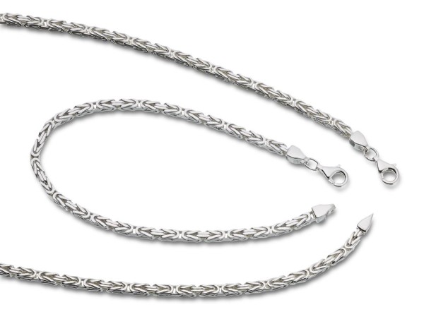 Königskette 4mm 925 Sterling Silber Königs Kette Herren massiv Halskette Oder Armband Je nach Auswah