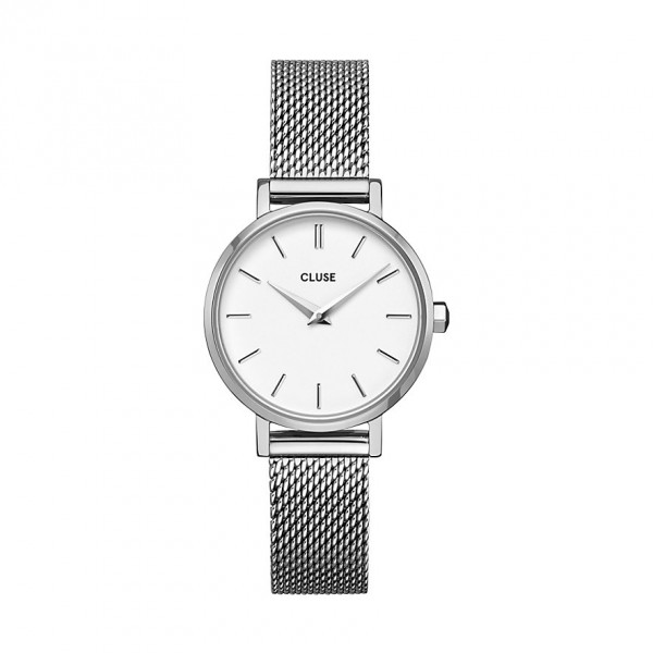 Cluse Armbanduhr für Damen Boho Chic Petite Mesh White, Silver Colour CW0101211007