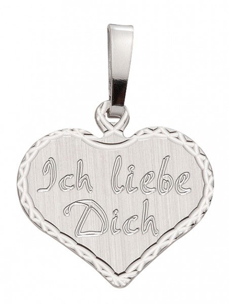 Herz mit Schrift Gravurplatte aus Silber