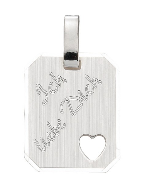 Eckige Gravurplatte mit Schrift aus Silber