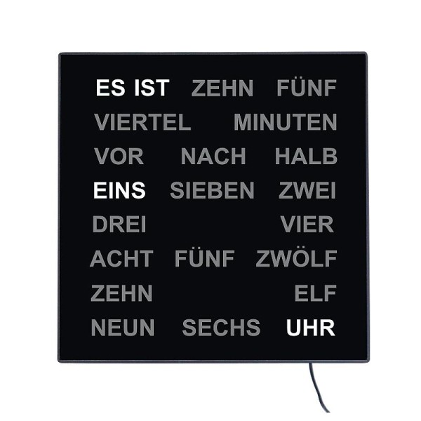 Wortuhr AMS Wanduhr