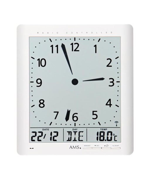 Wanduhr Funk digital AMS