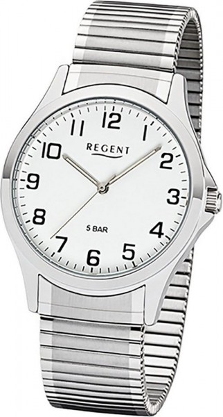 Regent Armbanduhr 1242413 Quarzuhrwerk Analoganzeige Mineralglas - deutsche Uhrenmarke Zeitlos Zugba