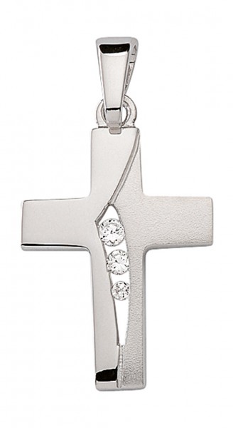 Kreuzanhänger aus Silber mit Zirkonia