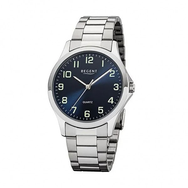 Herrenuhr 1152406 Regent Armbanduhr - Quarzwerk Analoganzeige silberfarben deutsche Uhrenmarke